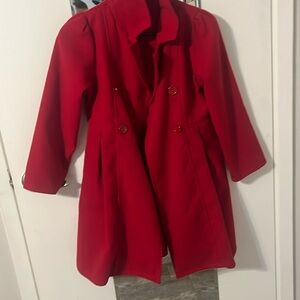 Girls red peacoat, size 10 , red , lightly worn